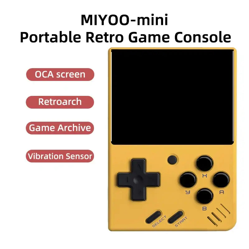 Miyoo Mini V4 Handheld Retro Game Console Yellow.