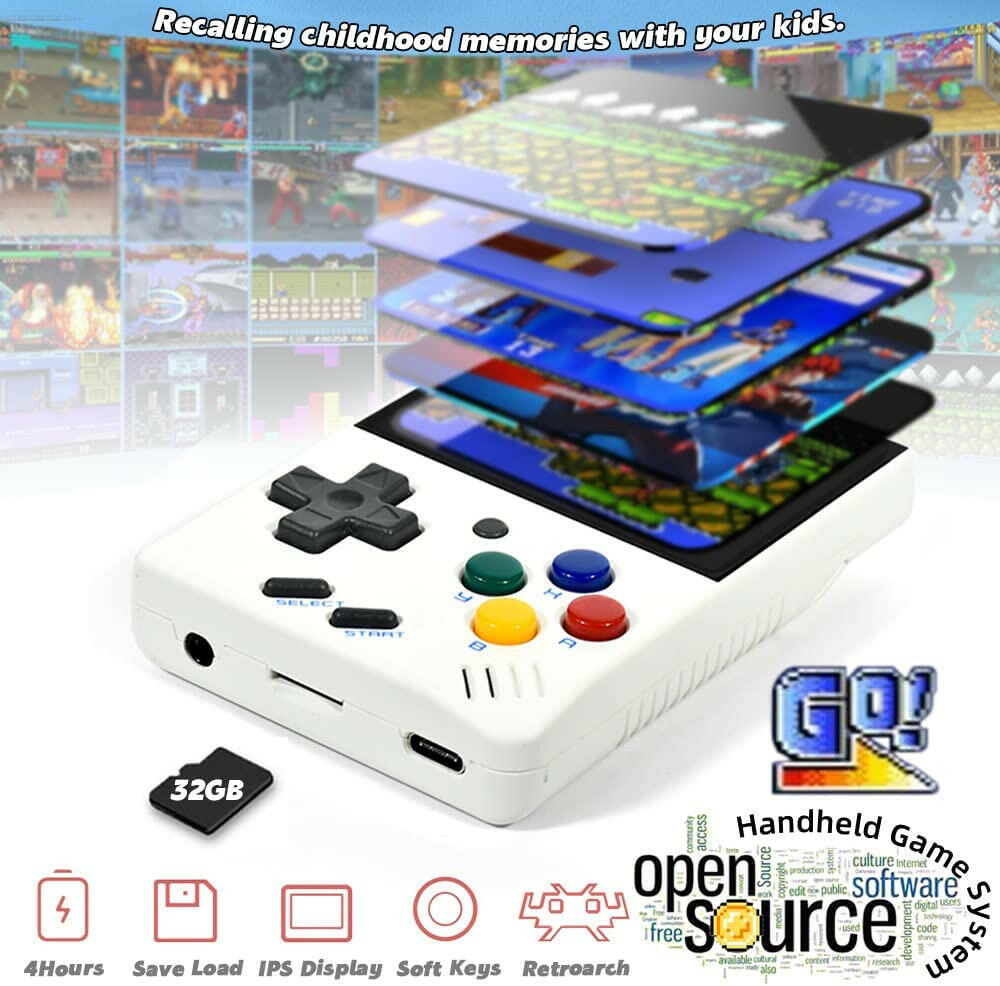 Miyoo Mini V2 Handheld Retro Game Console Retro White.