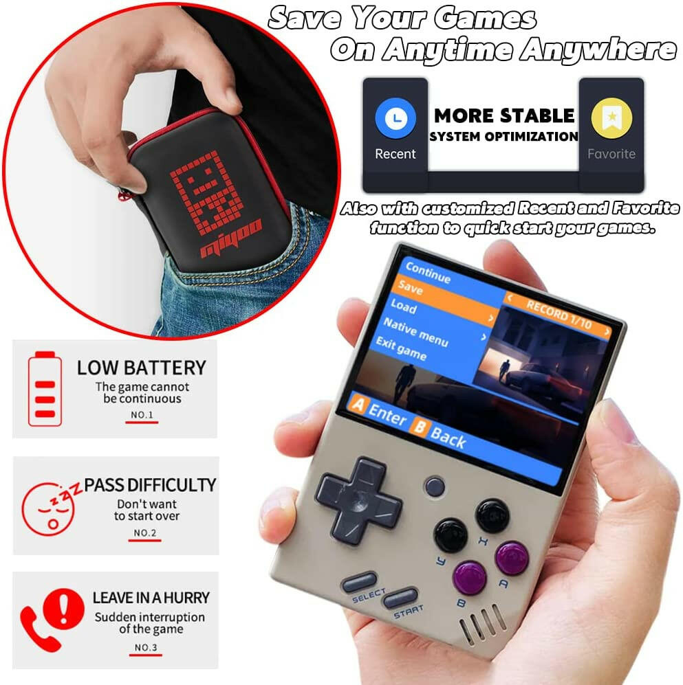 Miyoo Mini V2 Handheld Retro Game Console Retro Gray.