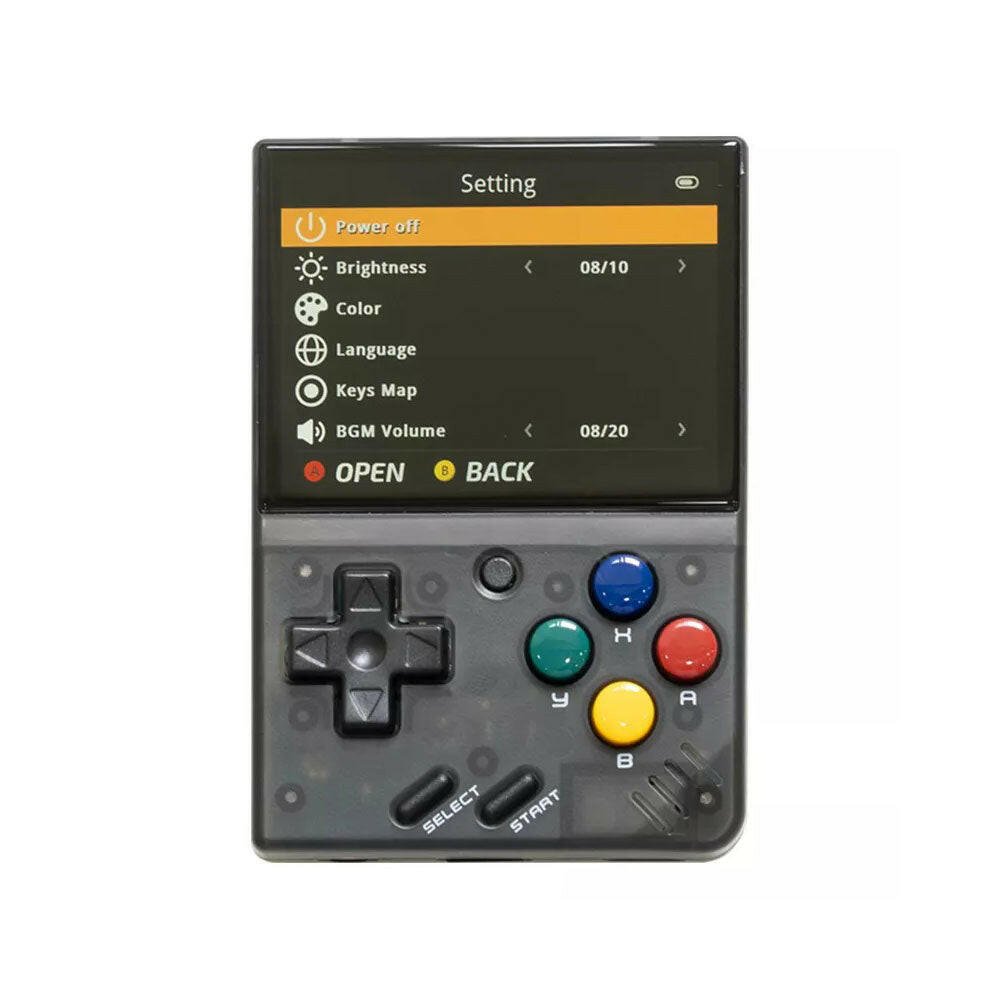 Miyoo Mini V2 Handheld Retro Game Console Transparent Black.