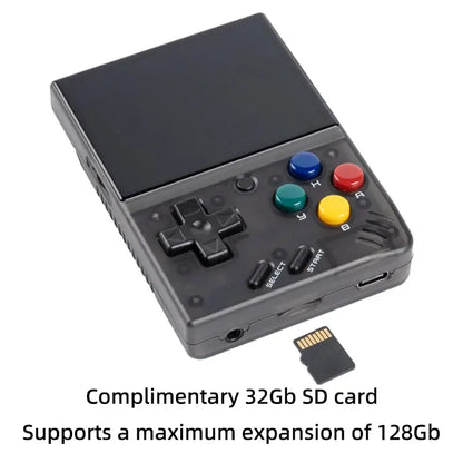 Miyoo Mini V4 Handheld Retro Game Console Transparent Black.